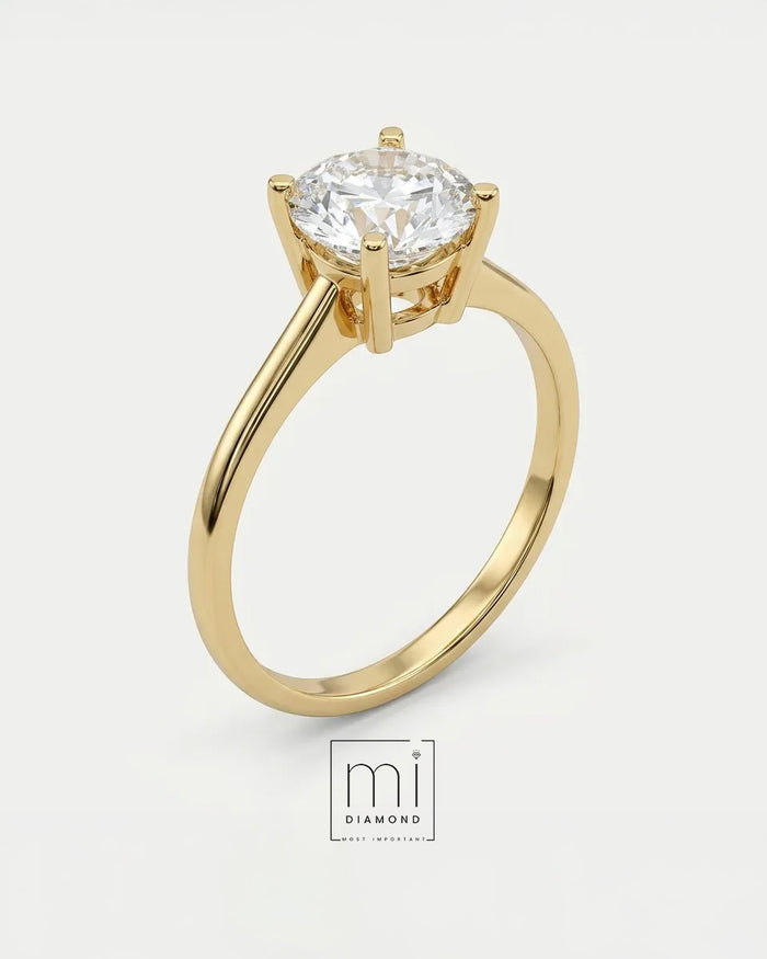 1.00 Carat D color Vs1 Yuvarlak IGI Sertifikalı Laboratuvar Pırlanta Yüzük