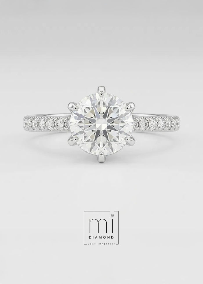 1.68 Carat D color Vs1 Yuvarlak IGI Sertifikalı Laboratuvar Pırlanta Yüzük