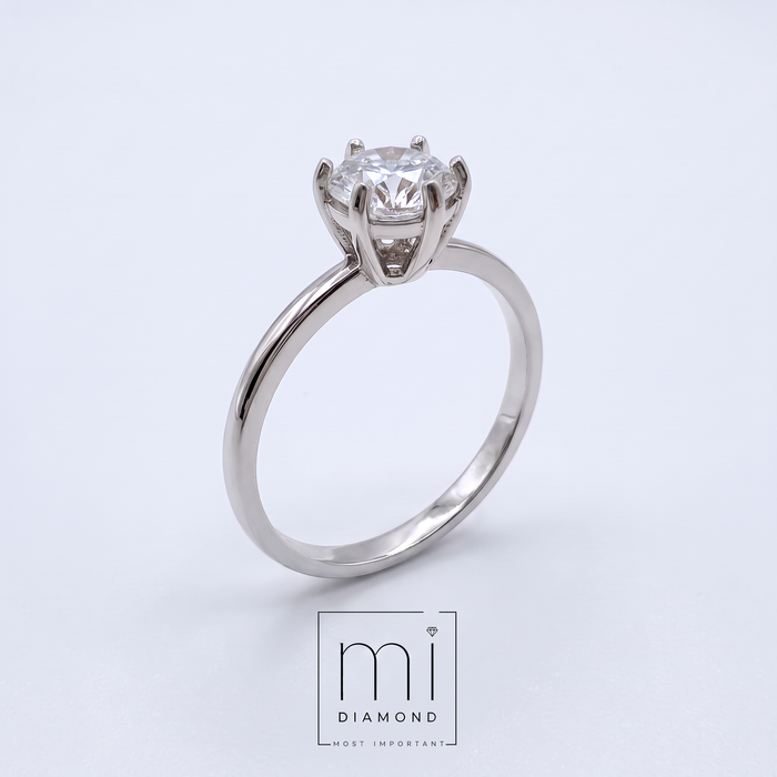 0.50 Carat EF color VVS Yuvarlak Laboratuvar Pırlantalı Yüzük