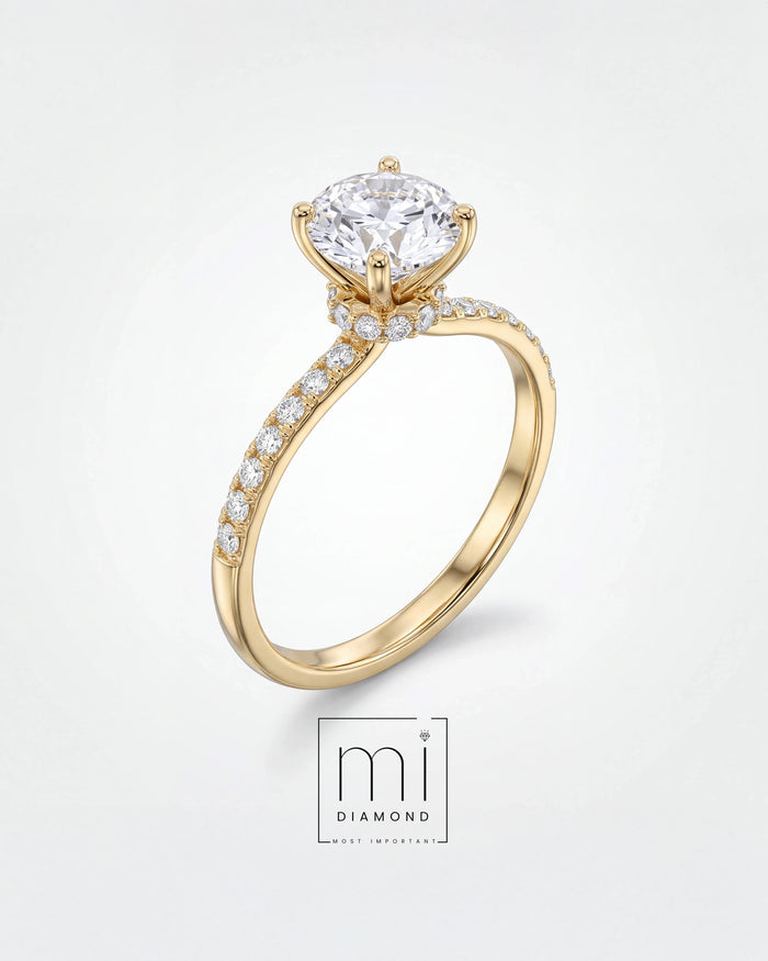 1.25 Carat D color Vs1 Yuvarlak IGI Sertifikalı Laboratuvar Pırlanta Yüzük