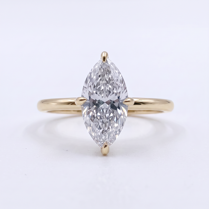 1.02 Carat- D COLOR VS1-Mekik-IGI Sertifikalı Labaratuvar Pırlanta Yüzük