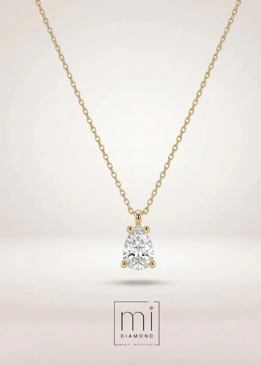 1.00 Carat  D color Vs1 Damla IGI Sertifikalı Lab. Pırlanta Kolye 1