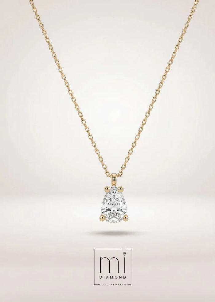 1.00 Carat  D color Vs1 Damla IGI Sertifikalı Lab. Pırlanta Kolye 1