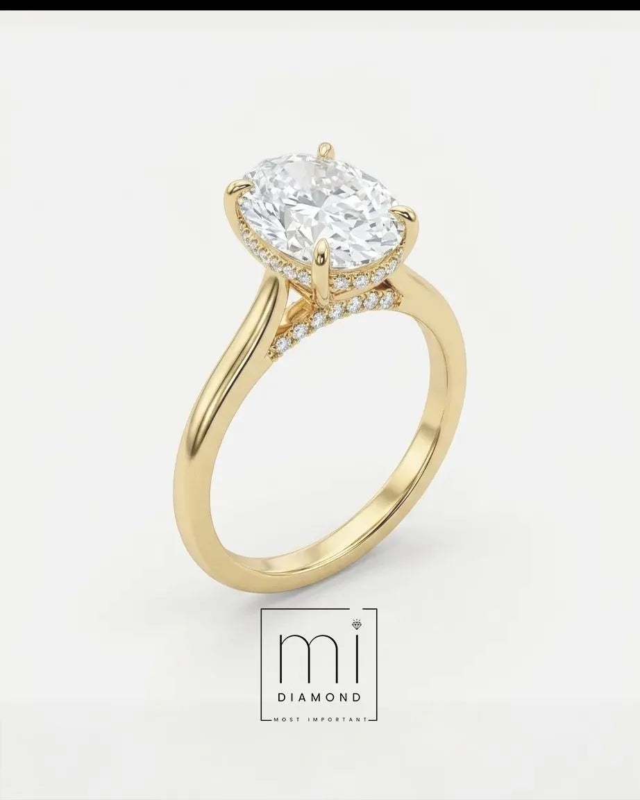 2.27 Carat- Clemence- D COLOR VS1-Oval-IGI Sertifikalı Lab. Pırlanta Yüzük 1