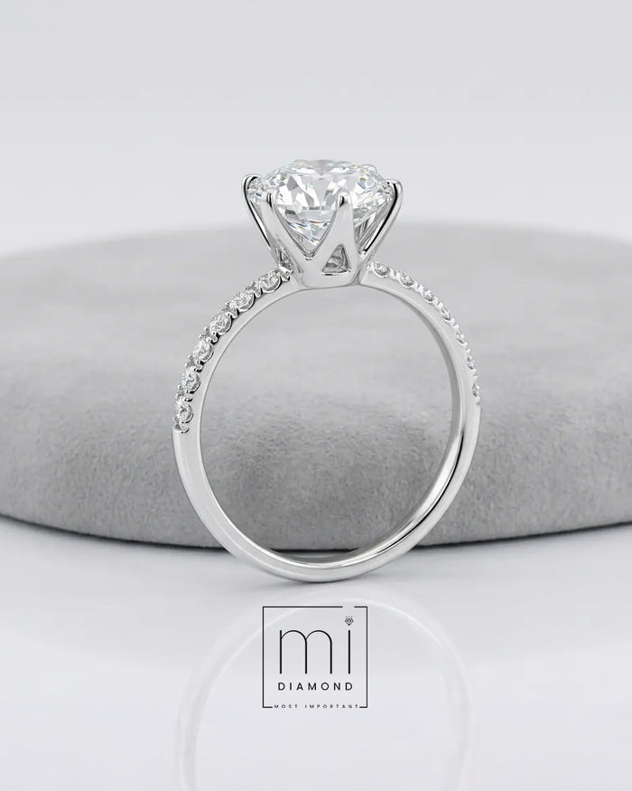 3.21 Carat D color Vs1 Yuvarlak IGI Sertifikalı Laboratuvar Pırlanta Yüzük