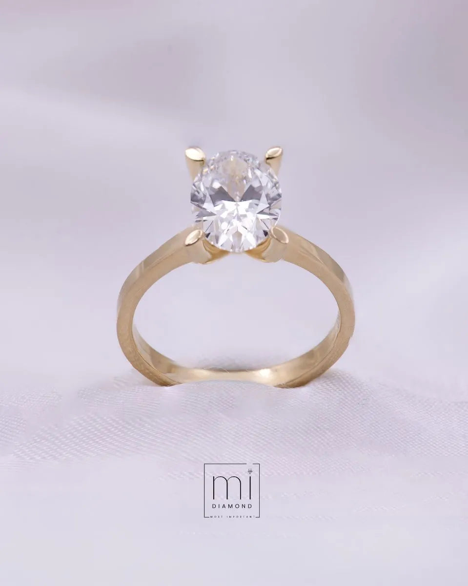 2.02 Carat-D COLOR VS1-Oval-IGI Sertifikalı Lab. Pırlanta Yüzük 1