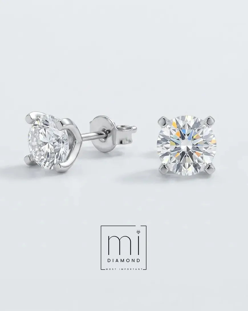 2.06 Carat D color VS1 Yuvarlak IGI sertifikalı labaratuvar pırlanta Küpe 1