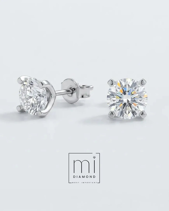 2.06 Carat D color VS1 Yuvarlak IGI sertifikalı labaratuvar pırlanta Küpe 1