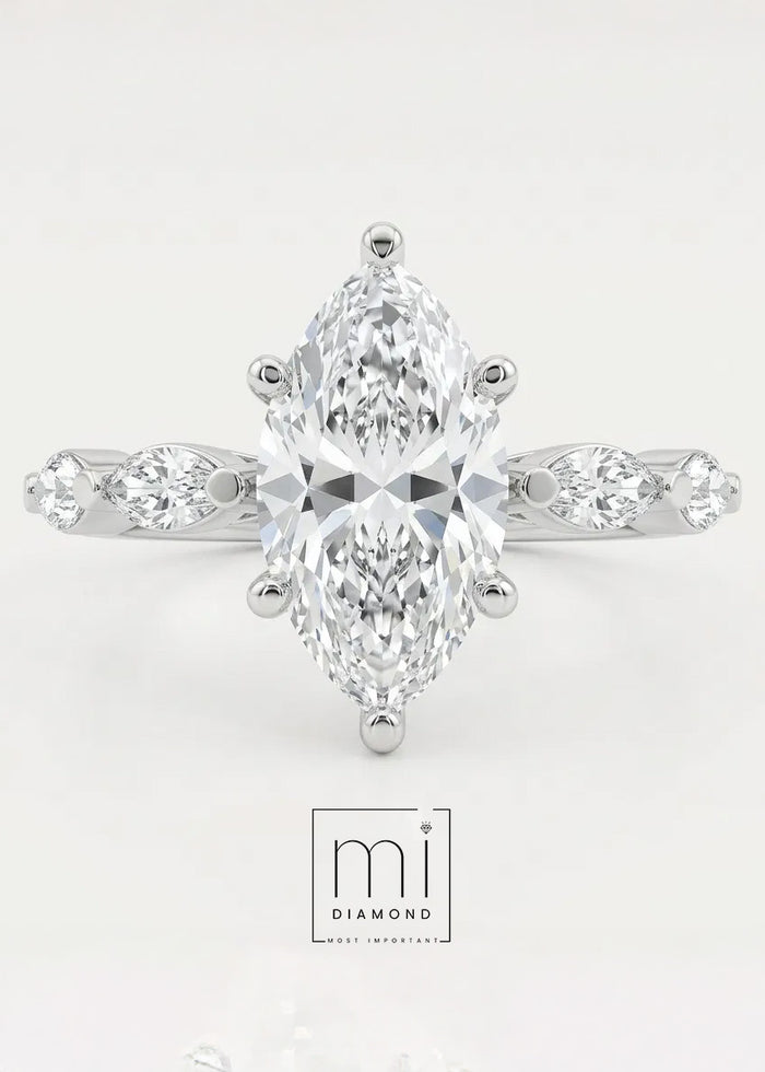 1.79 Carat D color Vs1 Markiz IGI Sertifikalı Laboratuvar Pırlanta Yüzük