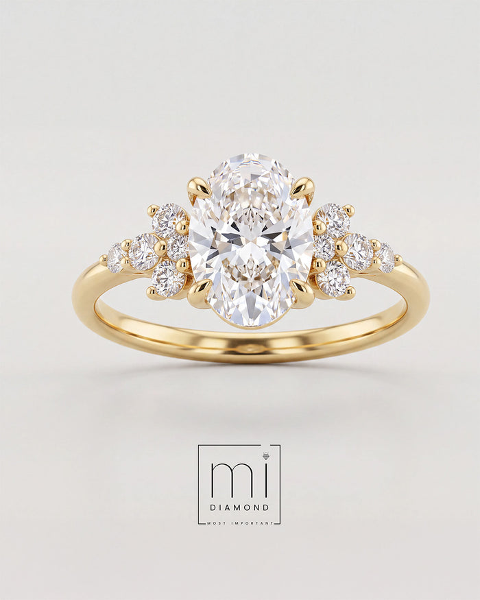 1.23 Carat-D COLOR VS1-Oval-Vintage-IGI Sertifikalı Laboratuvar Pırlanta Yüzük