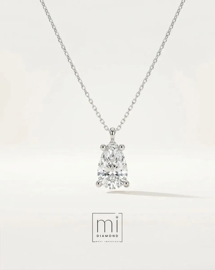 1.00 Carat D color Vs1 Pear IGI Sertifikalı Lab. Pırlanta Kolye 1