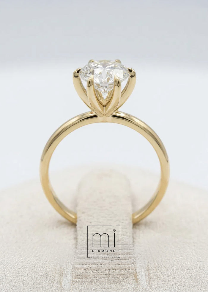 1.53 Carat D color Vs1 Yuvarlak IGI Sertifikalı Laboratuvar Pırlanta Yüzük