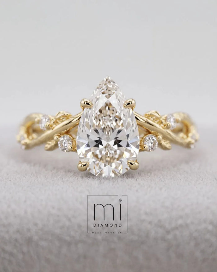 1.15 Carat- Vintage D COLOR VS1-Damla-IGI Sertifikalı Lab. Pırlanta Yüzük 1