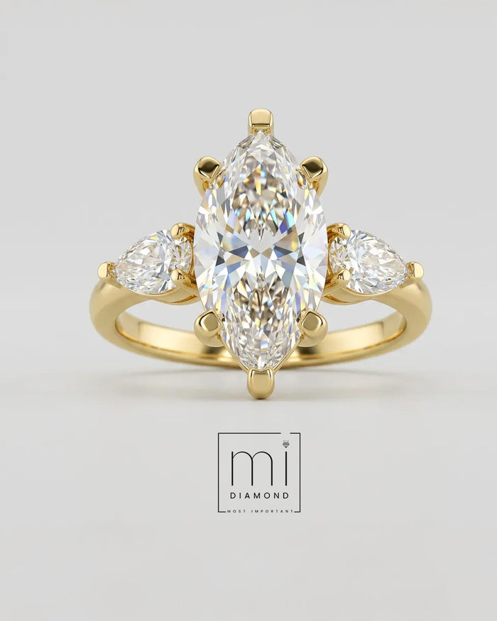 1.89 Carat D color Vs1 Mekik IGI Sertifikalı Laboratuvar Pırlanta Yüzük