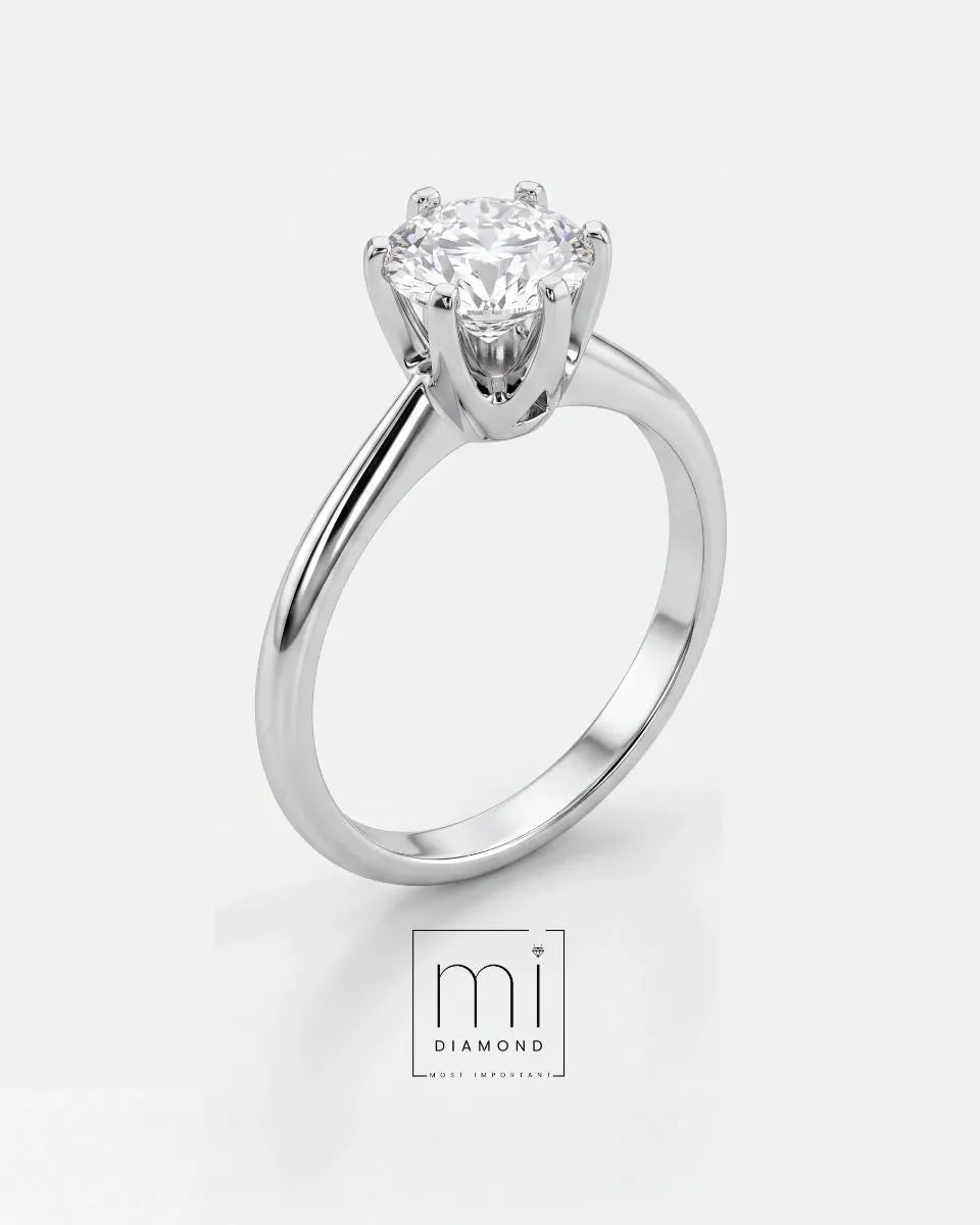 1.03 Carat Round Uluslararası IGI Sertifikalı Labaratuvar Pırlantalı yüzük 1