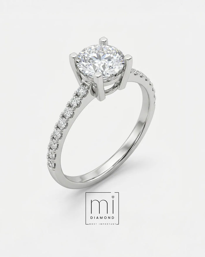 1.24 Carat D color Vs1 Yuvarlak IGI Sertifikalı Laboratuvar Pırlanta Yüzük