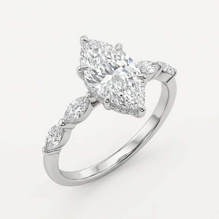 1.45 Carat D color Vs1 Mekik IGI Sertifikalı Laboratuvar Pırlanta Yüzük