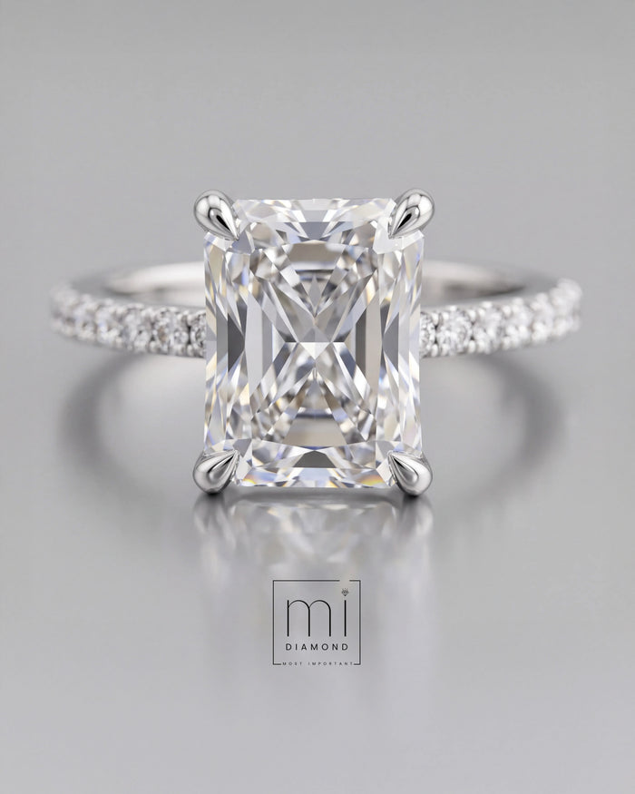 1.24 Carat D color Vs1 Radiant IGI Sertifikalı Laboratuvar Pırlanta Yüzük