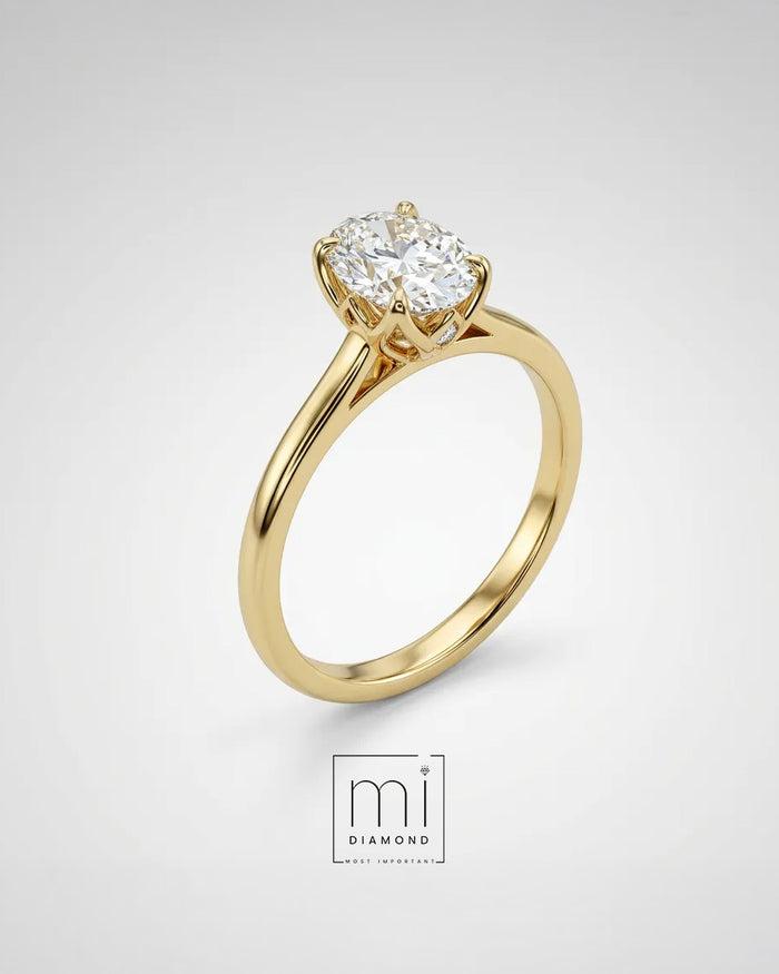 1.08 Carat D color Vs1 Oval IGI Sertifikalı Laboratuvar Pırlanta Yüzük