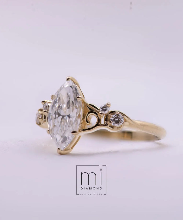 1.63 Carat D color Vs1 Mekik IGI Sertifikalı Lab. Pırlanta Yüzük 1