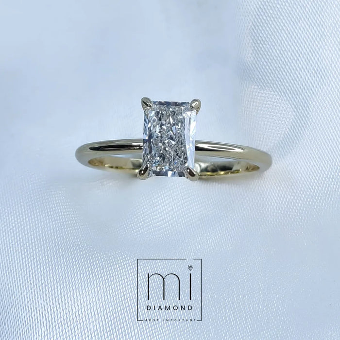 1.00 Carat D Color Vs1 Radiant IGI Sertifikalı Lab. Pırlanta Yüzük 1