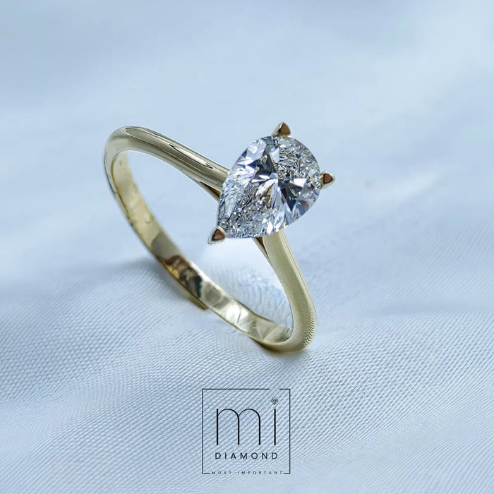 1.06 Carat D color Vs1 Damla IGI Sertifikalı Lab. Pırlanta Yüzük 1