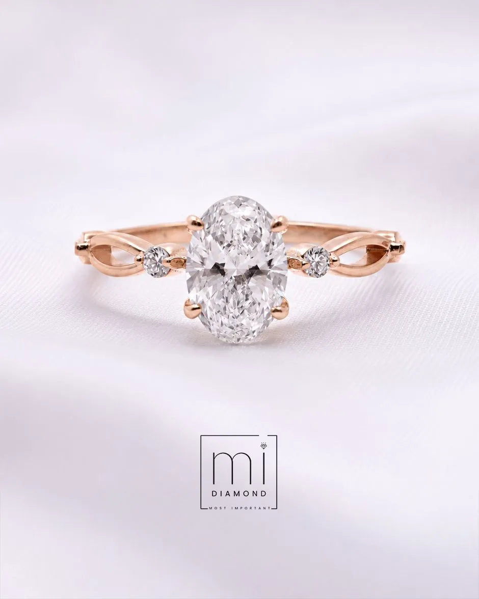 Oval Vintage 0.50 ct  IGI Sertifikalı Lab. Pırlanta 1