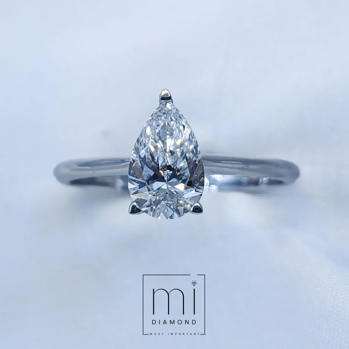 Damla 1.00 ct D color Vs1 IGI Sertifikalı Lab. Pırlanta Yüzük 1