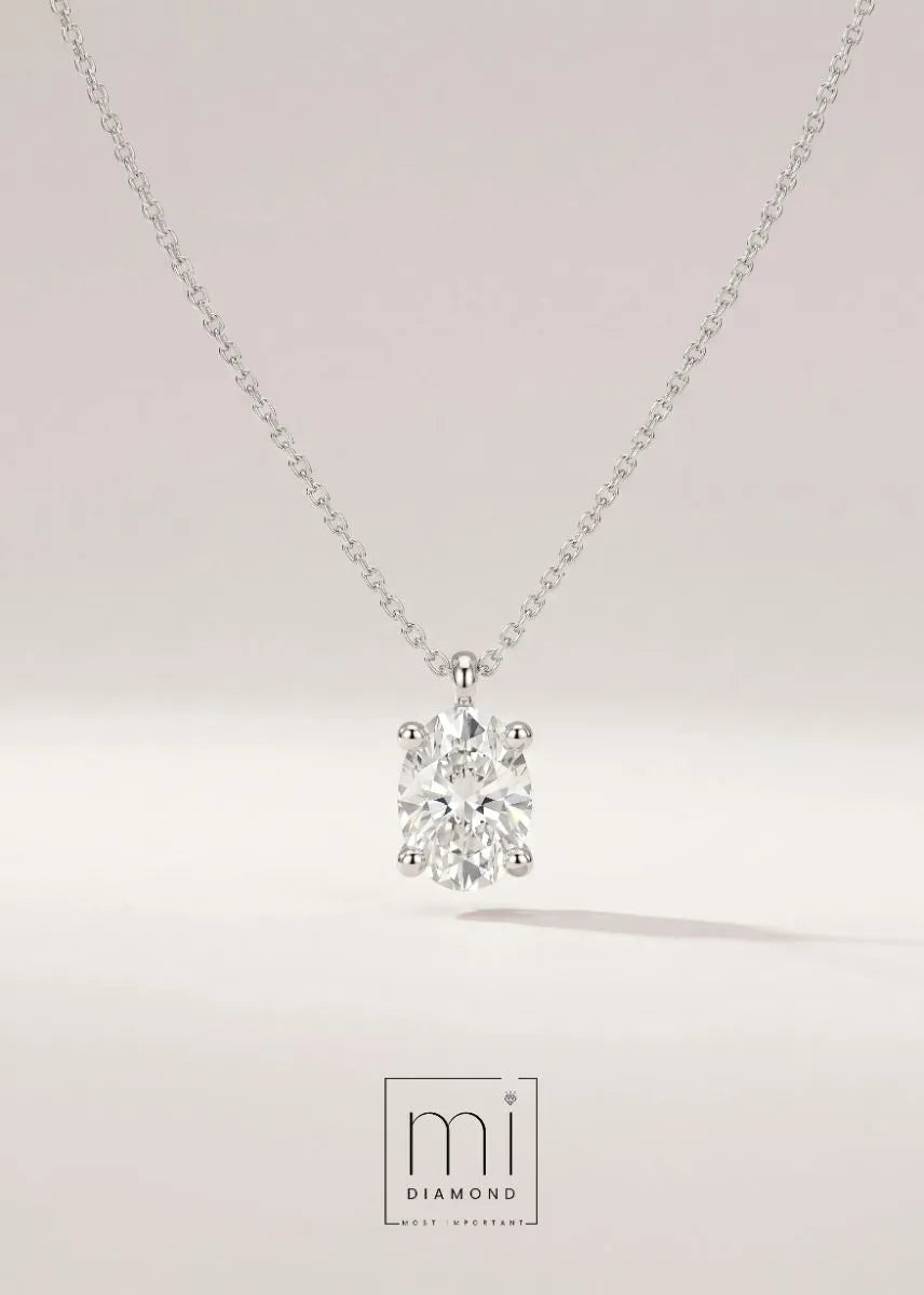 1.06 Carat D color Vs1 IGI Sertifikalı Oval  Lab. Pırlanta Kolye 1
