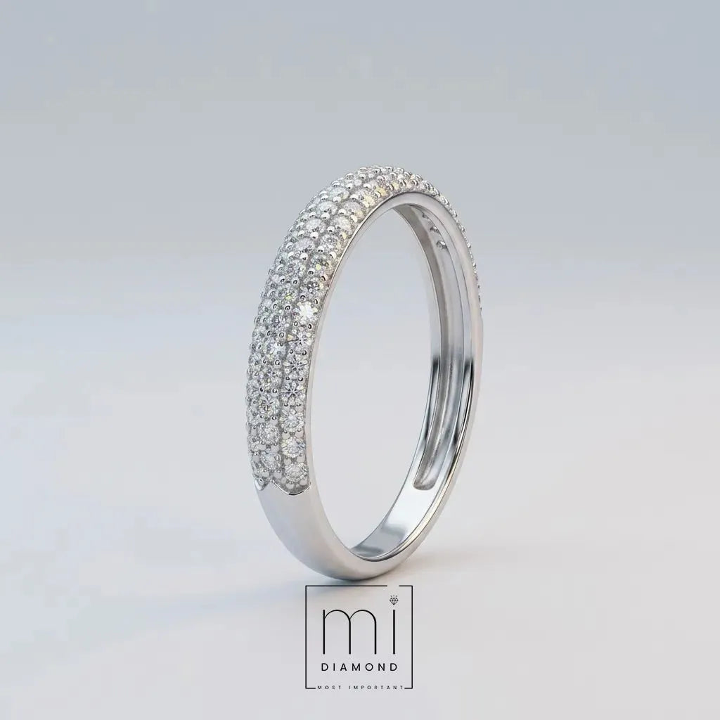 0.46 Carat-Yuvarlak Yarımtur-IGI Sertifikalı Lab. Pırlanta Yüzük 1