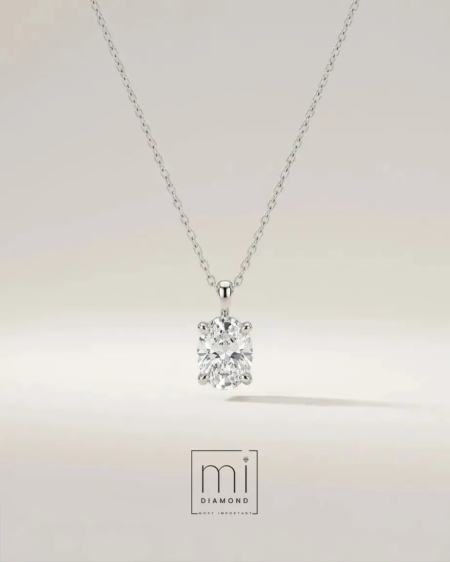 2.01 Carat D color VS1 Oval IGI sertifikalı labaratuvar pırlanta kolye 1