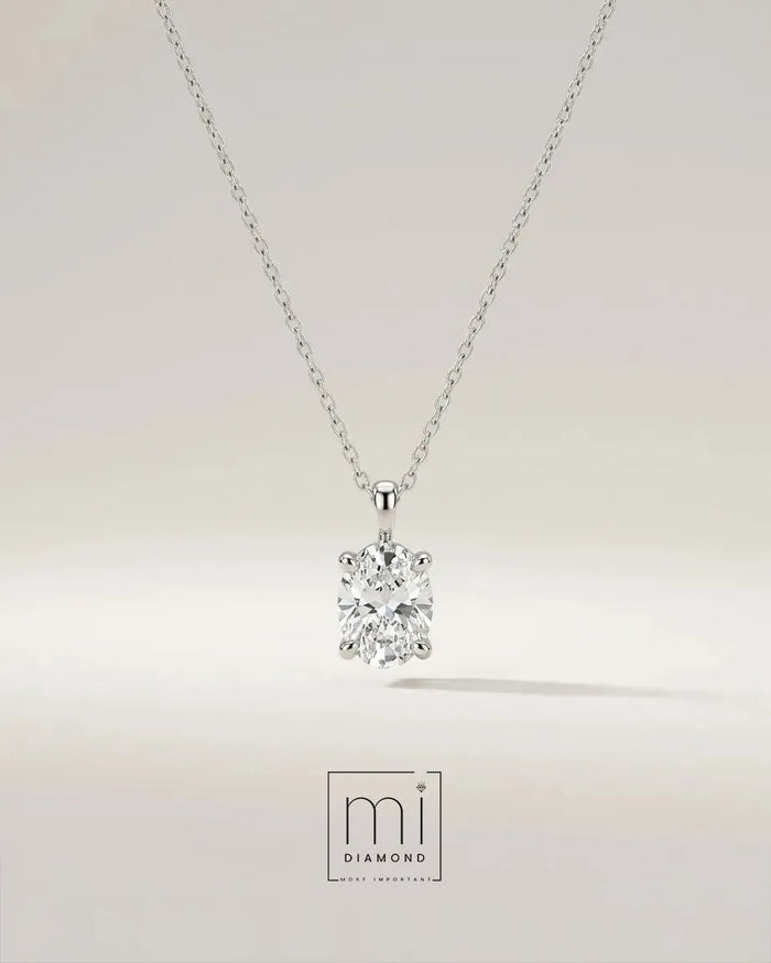 2.01 Carat D color VS1 Oval IGI sertifikalı labaratuvar pırlanta kolye 1