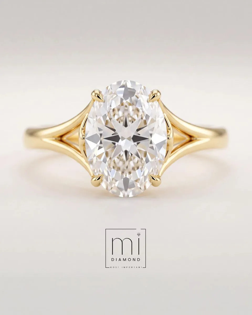 3.09 Carat- E COLOR VS2-Oval-IGI Sertifikalı Lab. Pırlanta Yüzük 1