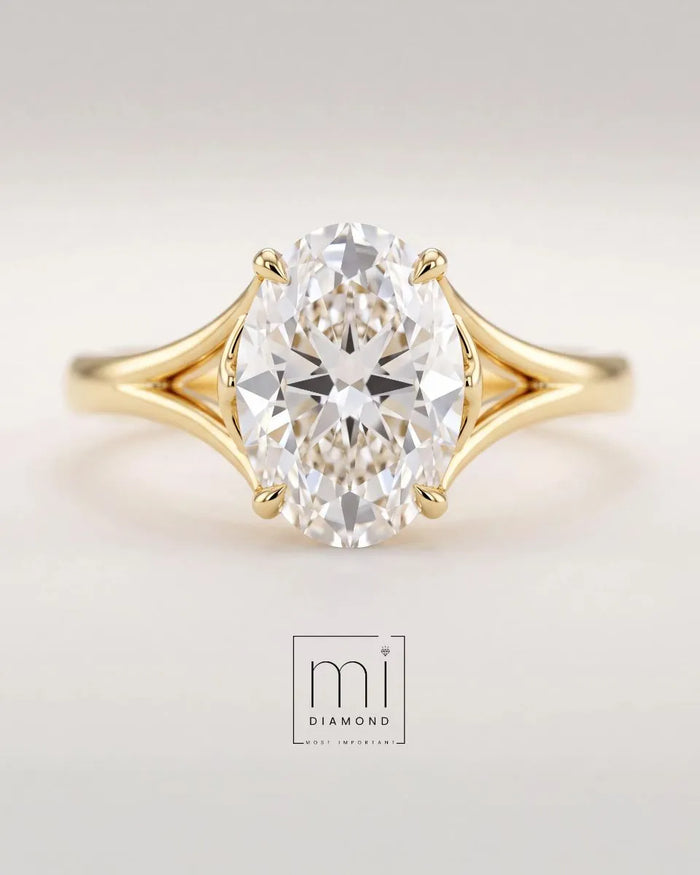 3.09 Carat- E COLOR VS2-Oval-IGI Sertifikalı Lab. Pırlanta Yüzük 1