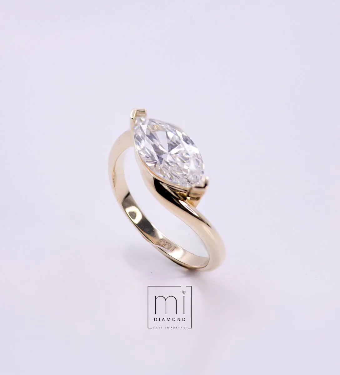 2.01 carat Round Yarımtur IGI sertifikalı Lab. Pırlanta yüzük 1